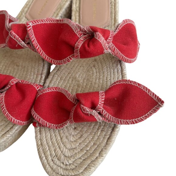LOEFFLER RANDALL Red Bow Espadrille Sandals Size 41/11 - Picture 6 of 10